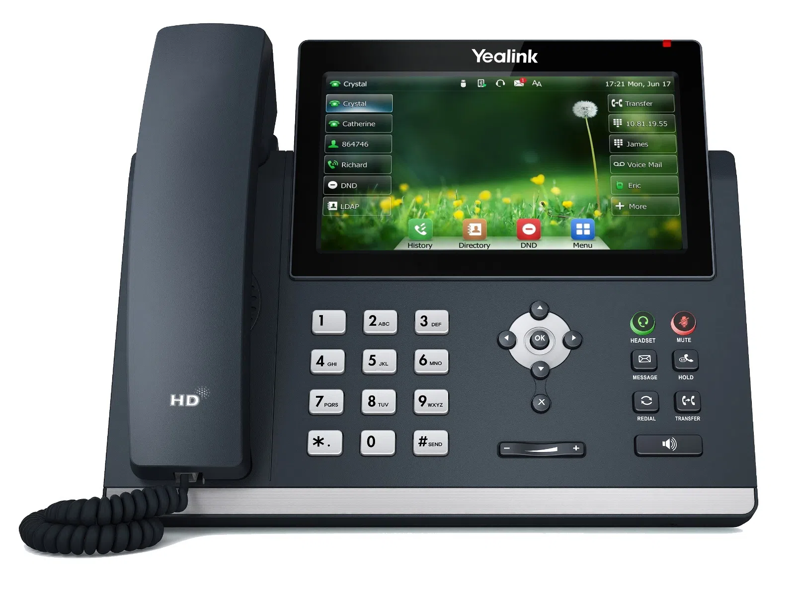 Is there Bluetooth functionality in the Yealink T48U Touchscreen IP Phone?