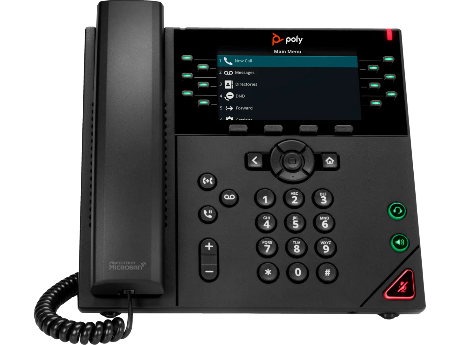 What is the color LCD resolution of the Poly VVX 450 12-Line High-end IP Phone?