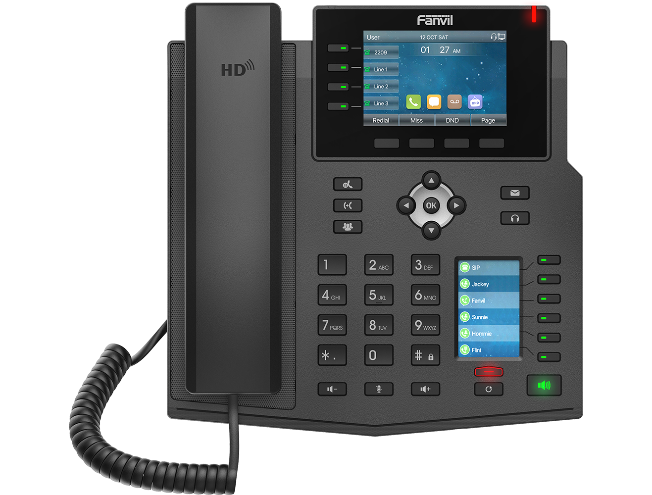 How many SIP lines does the Fanvil X5U-V2 16-Line Mid-level IP Phone support?